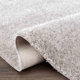 Faina Solid Light Gray Shag Washable Area Rug - Clearance
