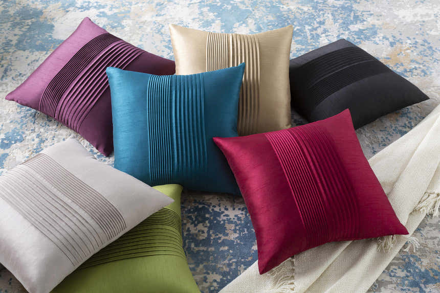 Whitfield Light Gray Square Throw Pillow - Clearance
