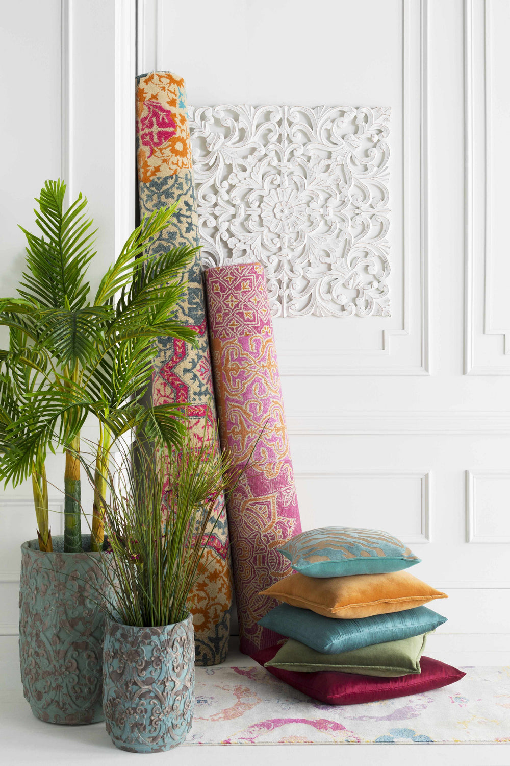 Sachse Teal Pleated Accent Pillow