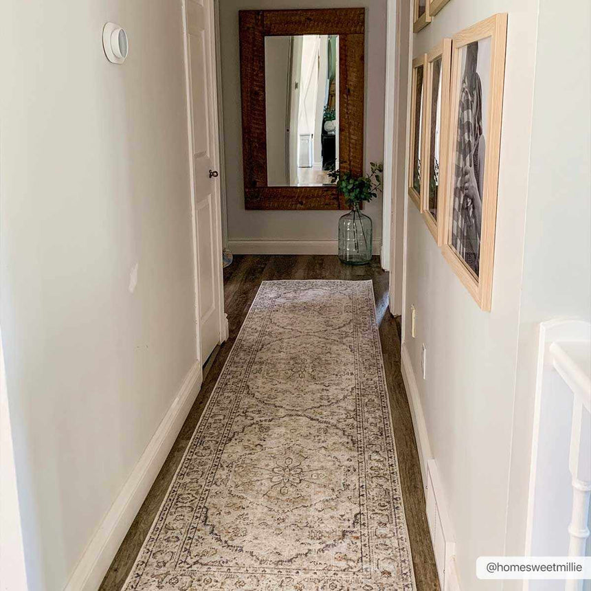 Hiti Cream Flat Pile Washable Rug