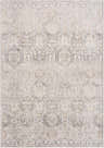 Close-up of the Parkerfield Area Rug. Beige, black, and gray tones with a vintage-inspired geometric pattern. Design-Rectangle-5373