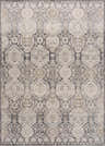 Detailed Minoa Area Rug close-up. Bohemian style rug in beige, black, charcoal, gray, mustard, and off-white. Design-Rectangle-5373