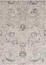 Close-up of the Georgiana Area Rug. Beige, black, charcoal, and gray floral and Persian design. Traditional style. Design-Rectangle-5373