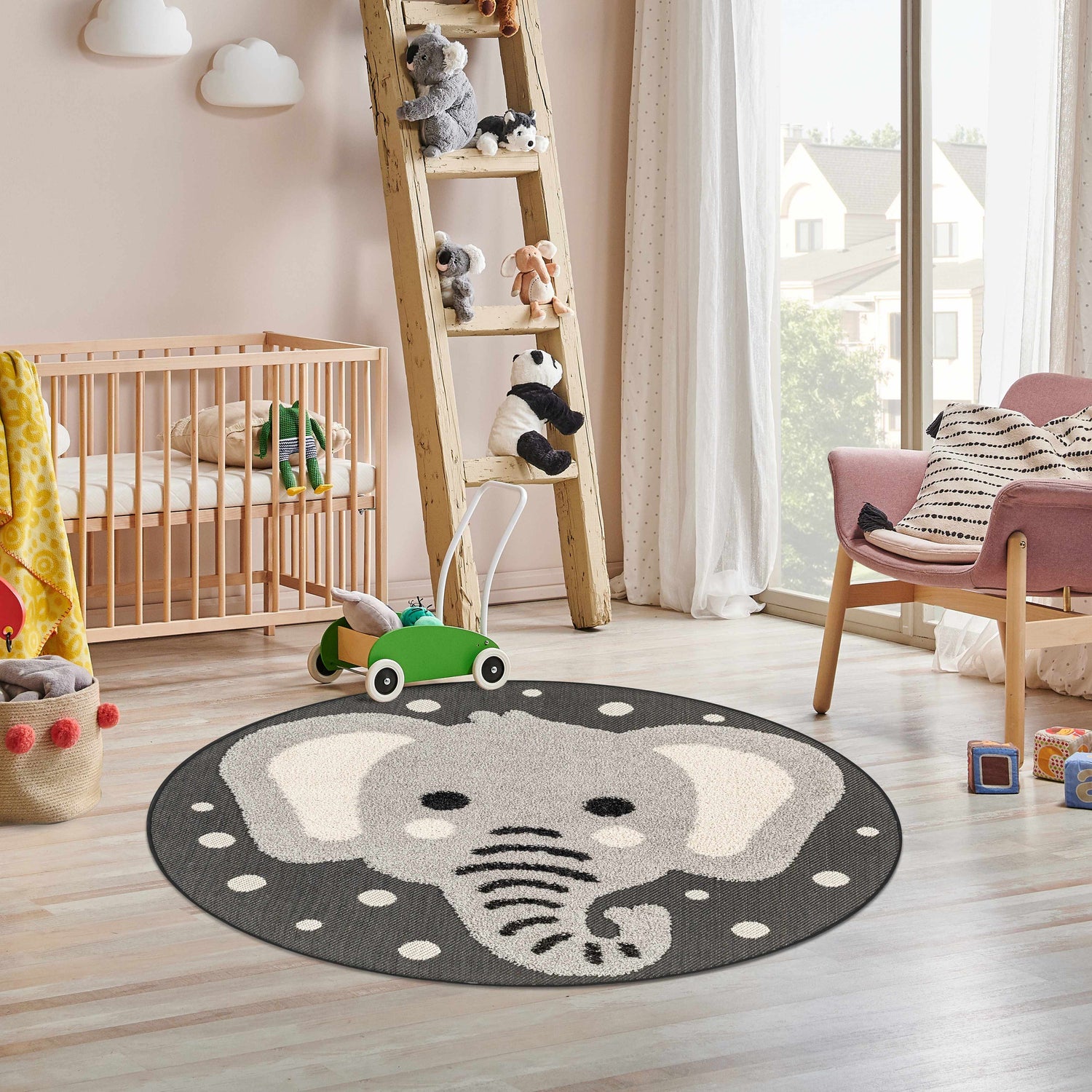 Kids Elephant Animal Print Nursery Area Rug Clearance – Boutique