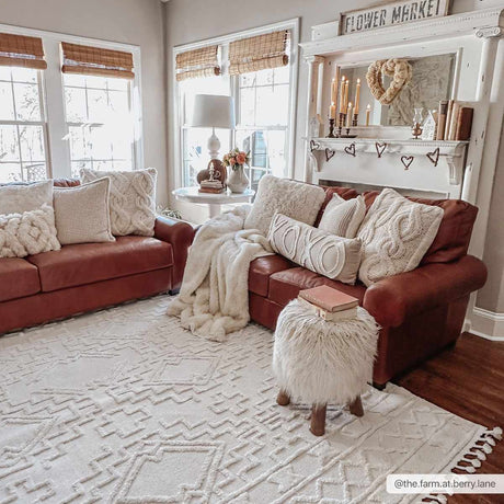 Kalkan High/Low Pile Rug with Tassels - Clearance