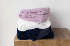 White Faux Fur Throw Blanket - Clearance