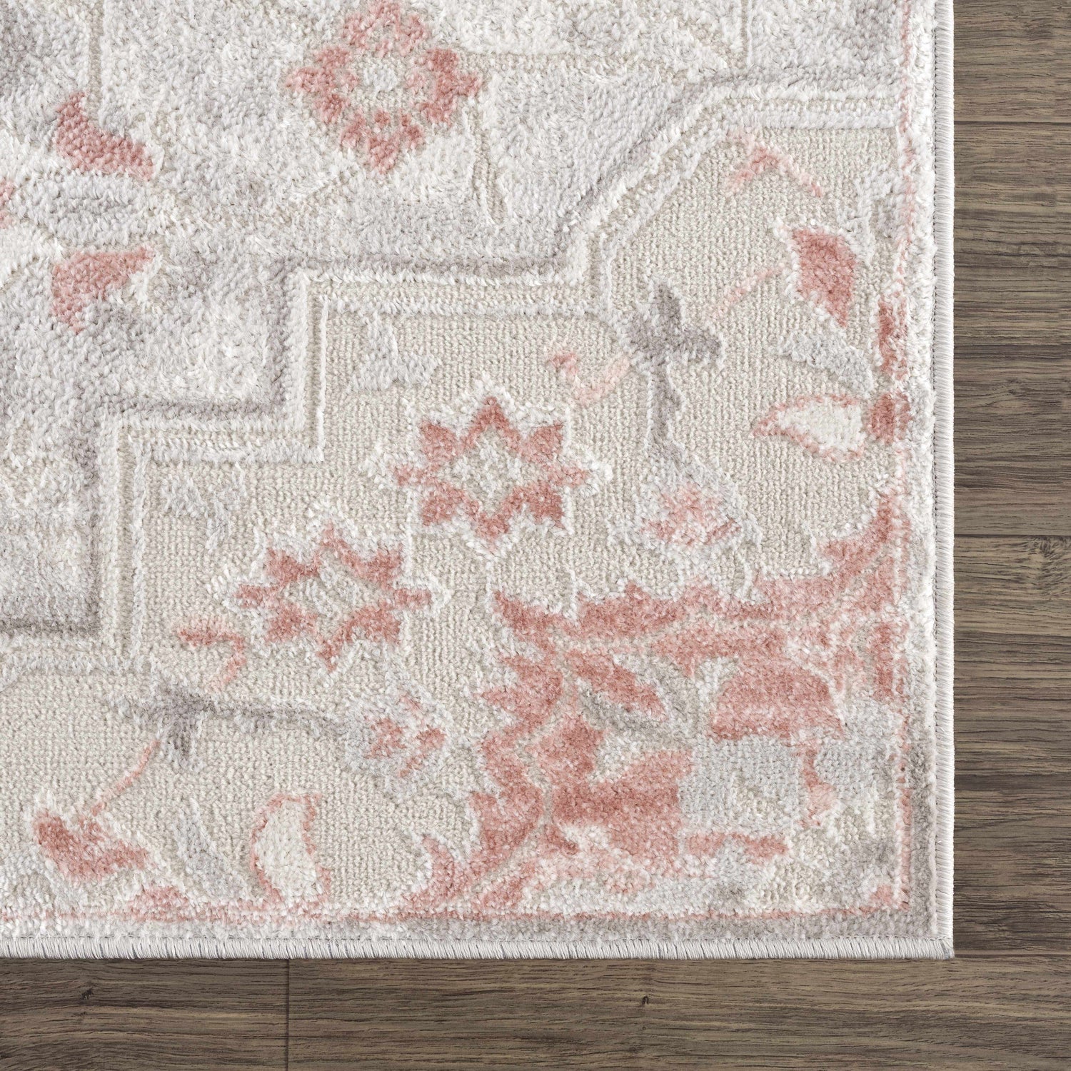 Calum Pink Floral Thick Area Rug - Clearance
