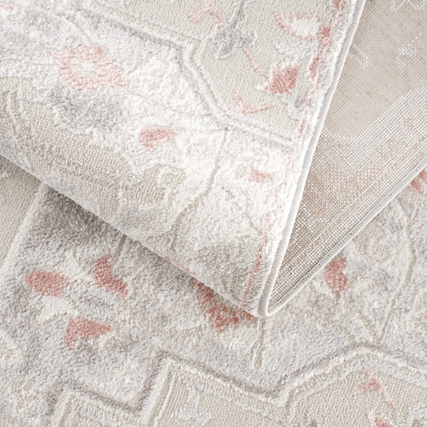 Calum Pink Floral Thick Area Rug - Clearance