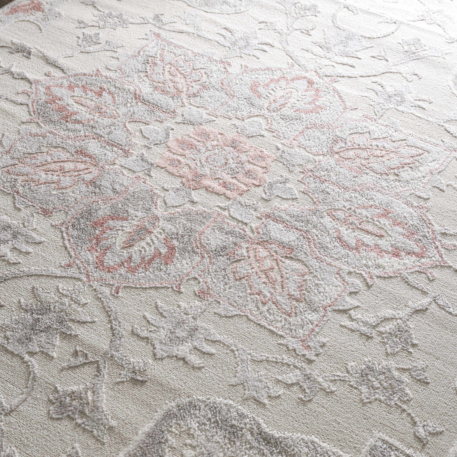 Calum Pink Floral Thick Area Rug - Clearance