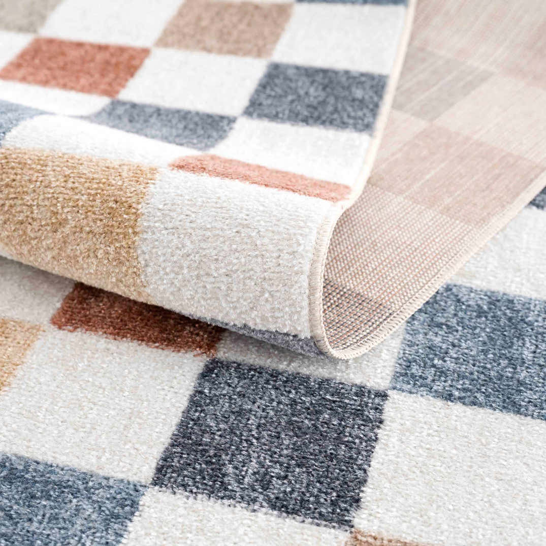 Alie Colorful Checkered Washable Rug – Boutique Rugs