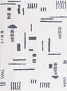 Close-up of the Eitan Gray Washable Area Rug, featuring an abstract pattern in cream and dark gray. Design-Rectangle-46