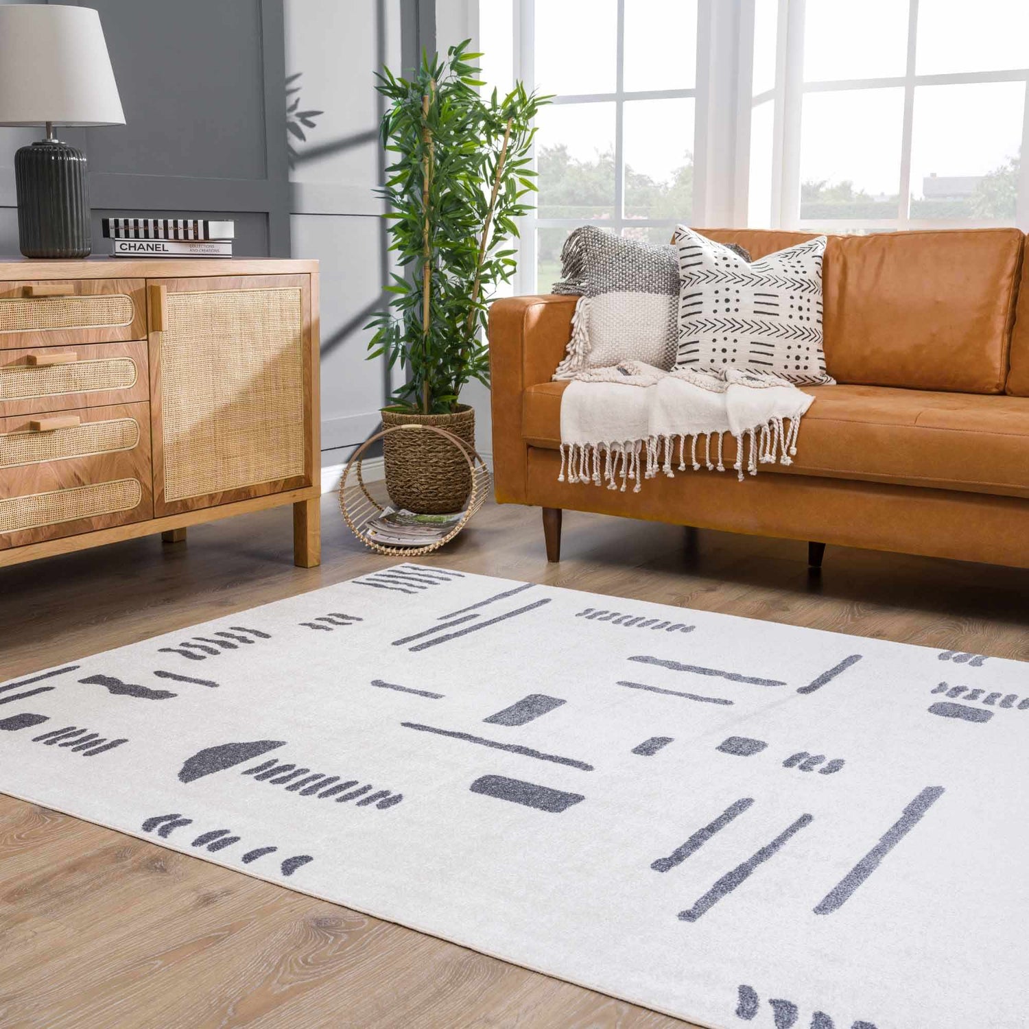 Eitan Gray Washable Area Rug - Clearance