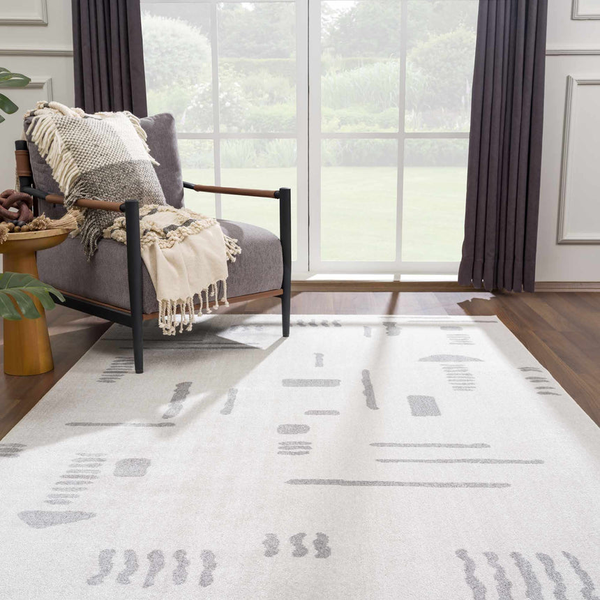 Eitan Modern Washable Off-White Rug - Clearance