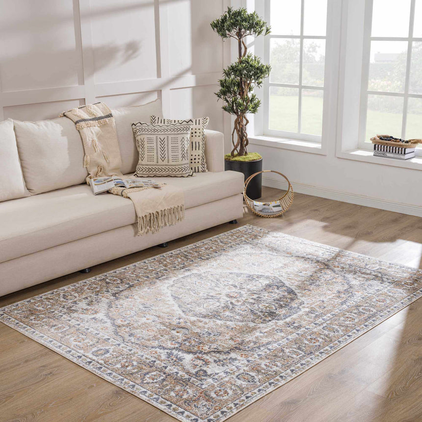 Hiti Beige Flat Pile Washable Rug