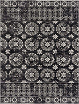 Kahraman Black & White Washable Rug