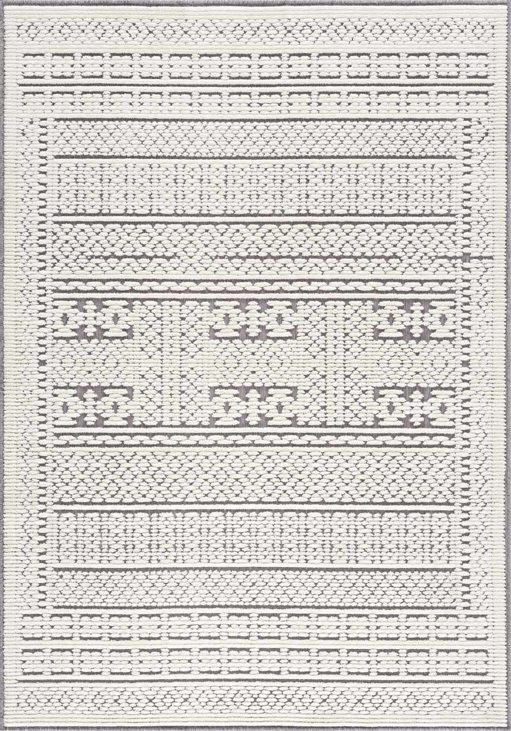 Bahar Cream & Gray Washable Area Rug - Clearance