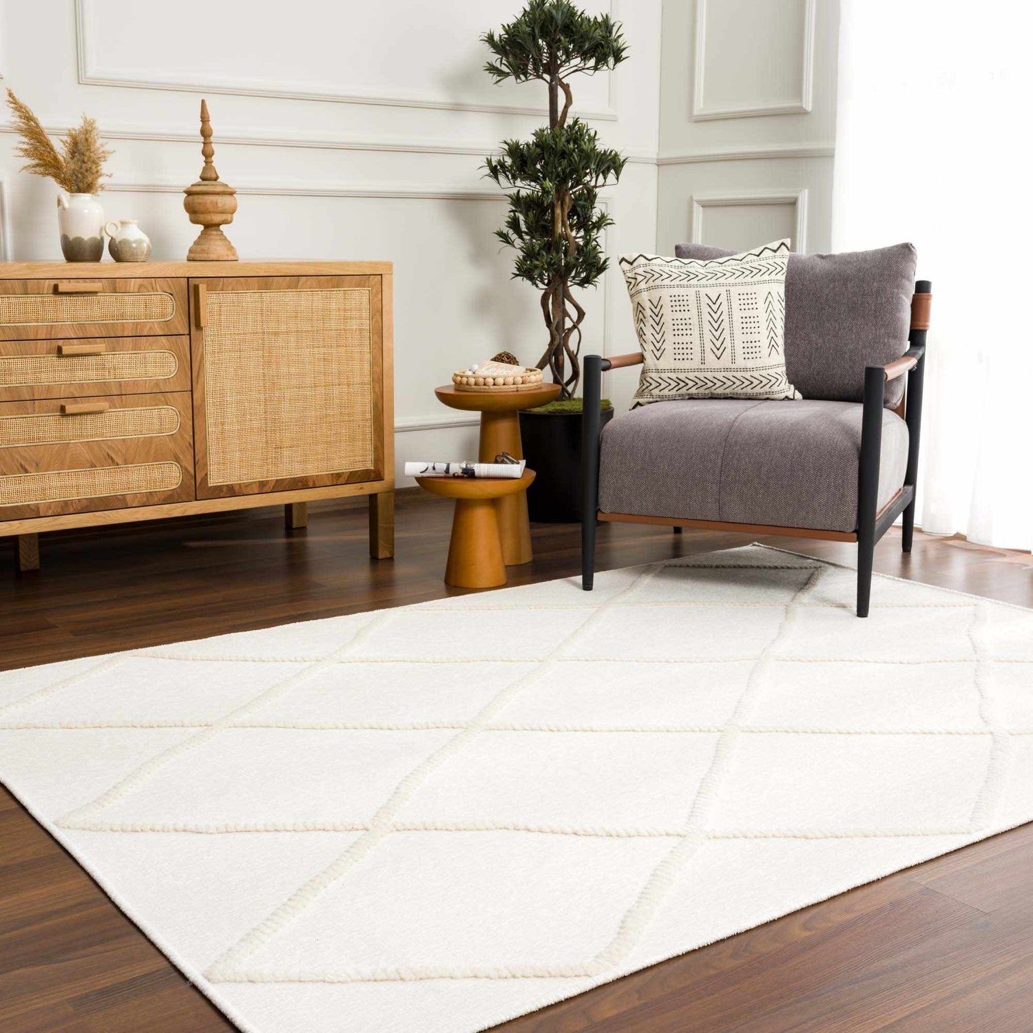 Amani White Washable Rug - Clearance