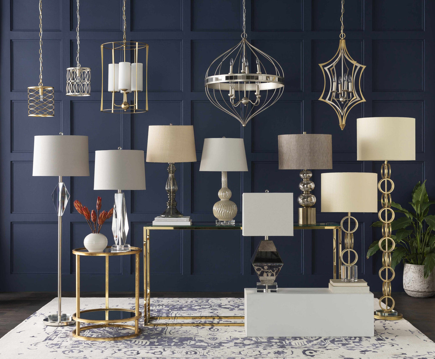 Zell Gold Crystal Table Lamp - Clearance