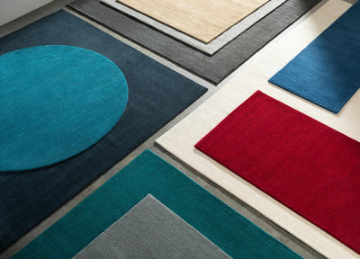 Brockton Solid Wool Teal Area Rug