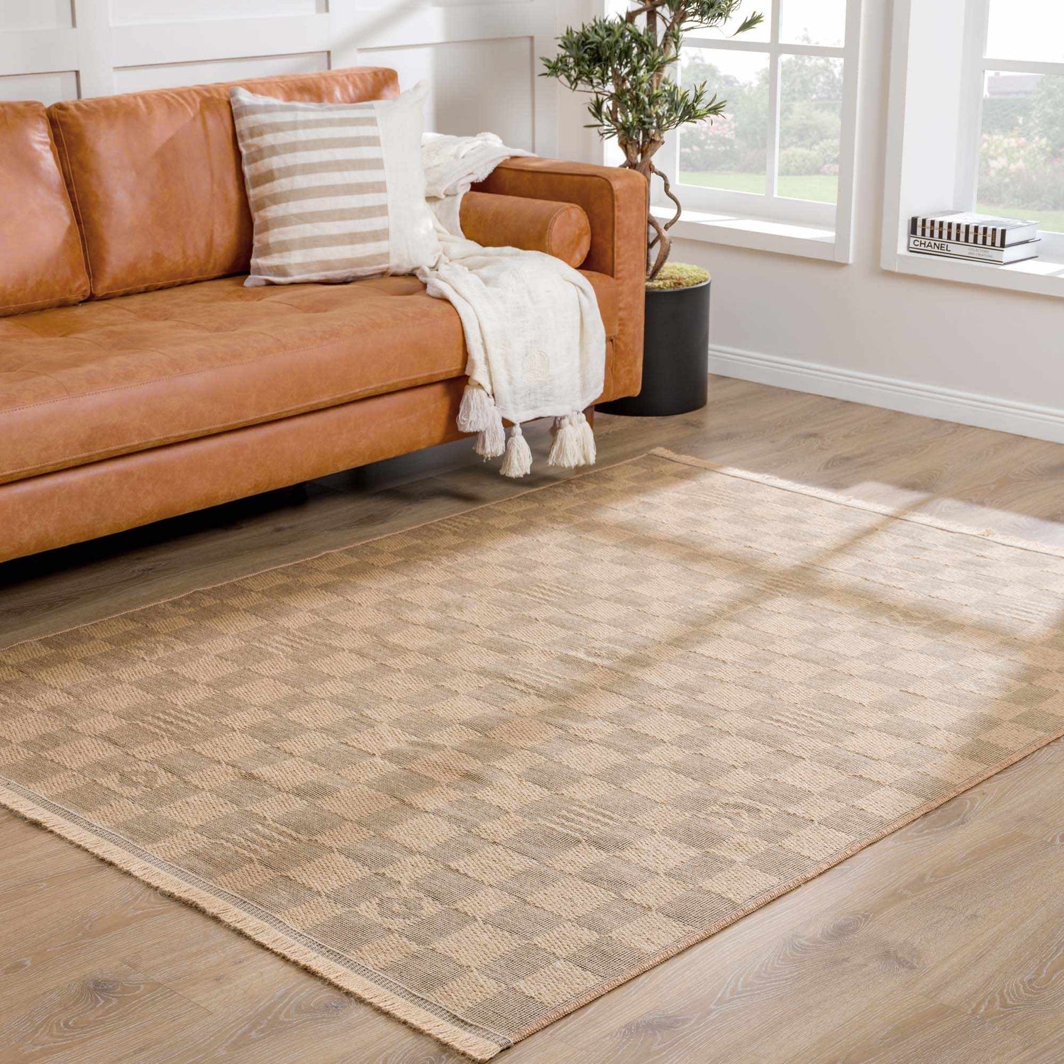 Nairi Checkered Washable Jute Rug – Boutique Rugs