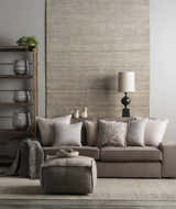 Balfron Gray Embroidered Square Throw Pillow - Clearance