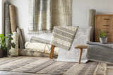 Rug display featuring the Lusacan Area Carpet in charcoal, gray, and off-white with Bohemian and Farmhouse styles. Front