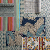 Novato Aqua All Over Pattern Performance Rug