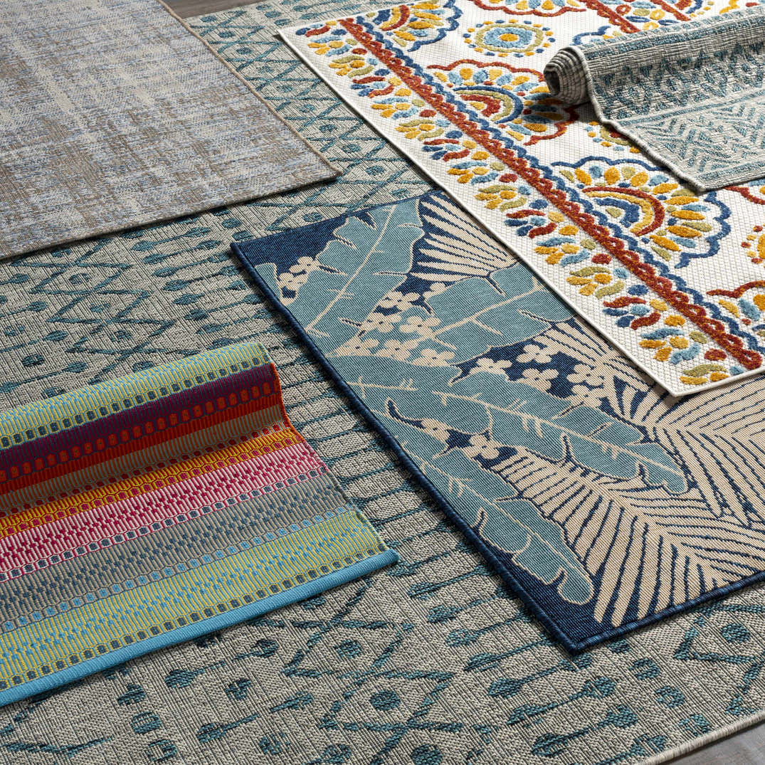 Novato Aqua All Over Pattern Performance Outdoor Rug – Boutique Rugs