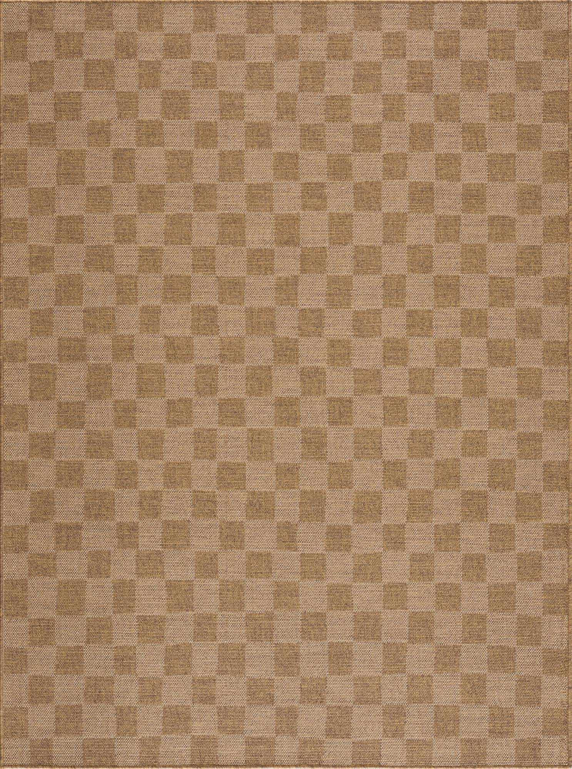 Kuval Checkered Brown Rug