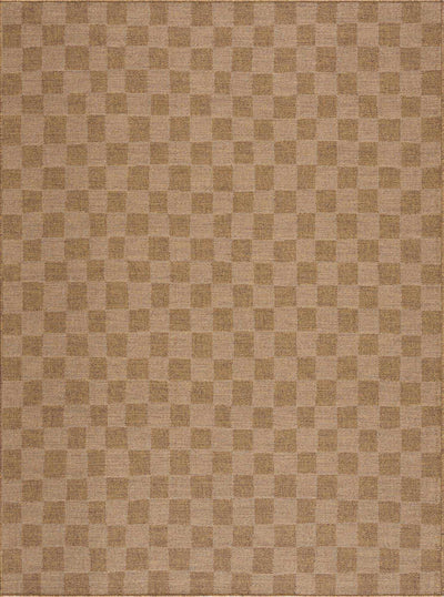 Kuval Checkered Brown Rug