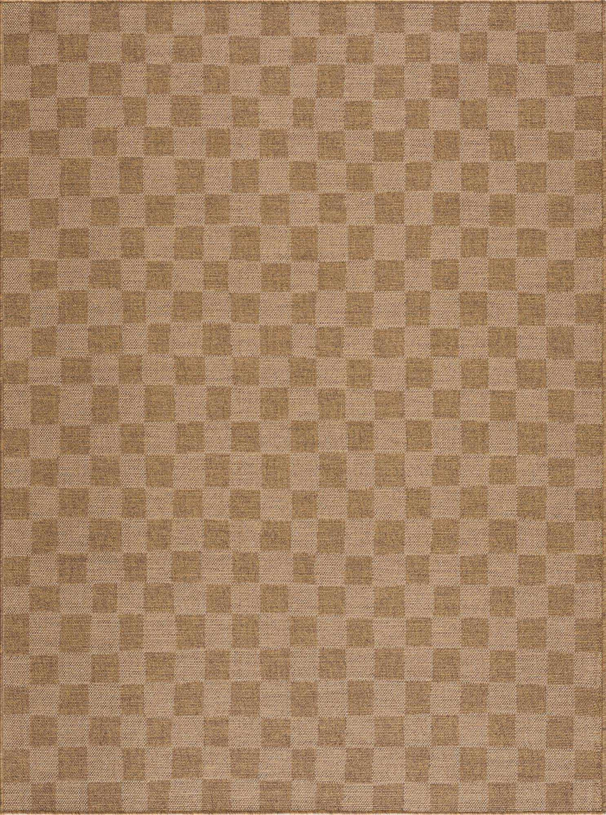 Kuval Checkered Brown Rug