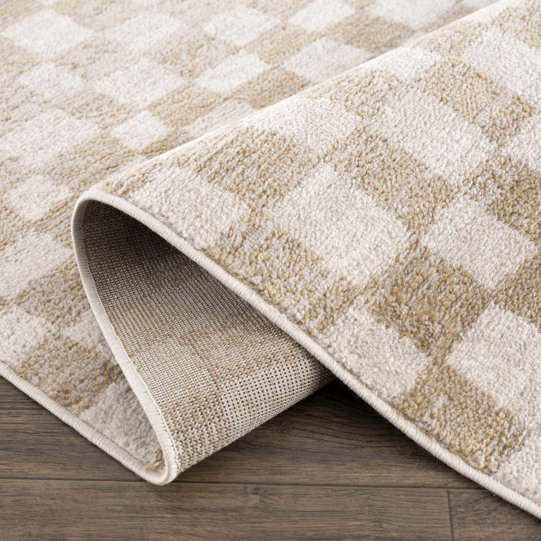 Benjy Irregular Checkboard Rug - Cream&Gold – Boutique Rugs