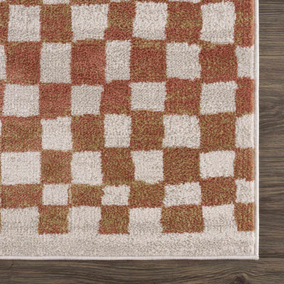 Benjy Irregular Checkboard Rug - Cream&Salmon