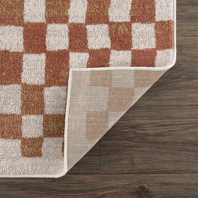 Benjy Irregular Checkboard Rug - Cream&Salmon