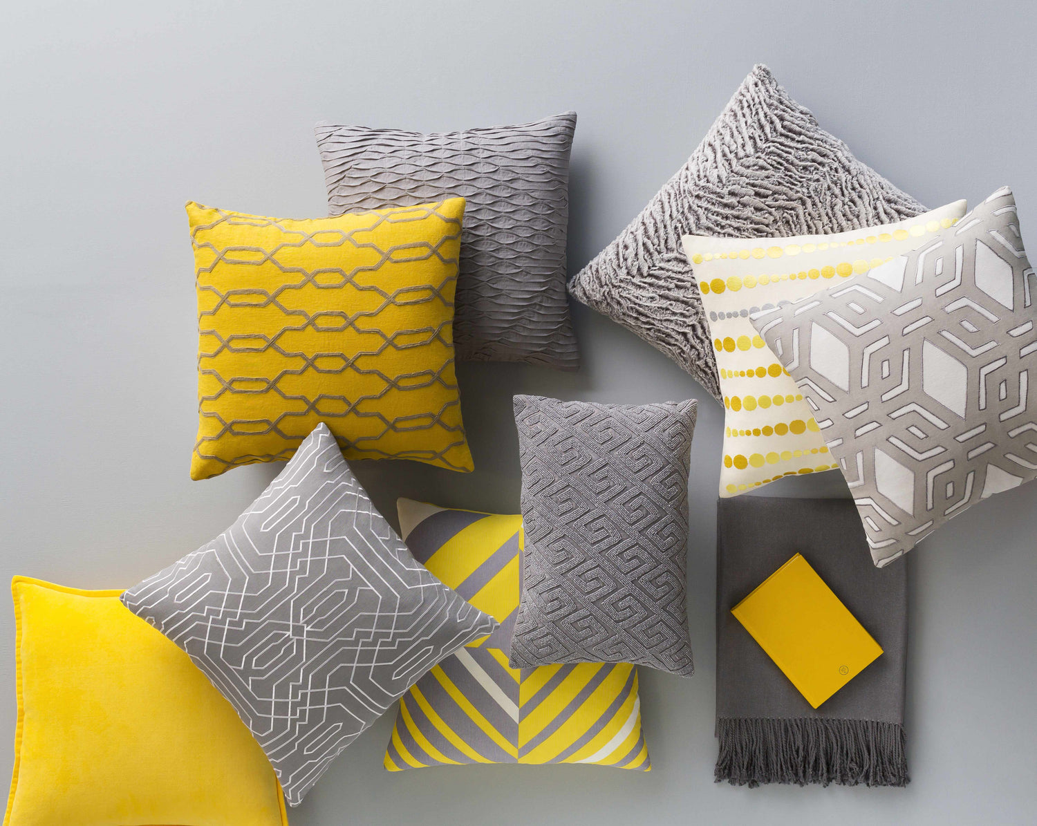Berala Gray Geometric Square Pillow - Clearance