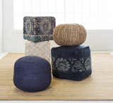 Gretna Blue Ottoman Pouf