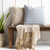 Monongah Ivory Textured Throw Pillow - Clearance
