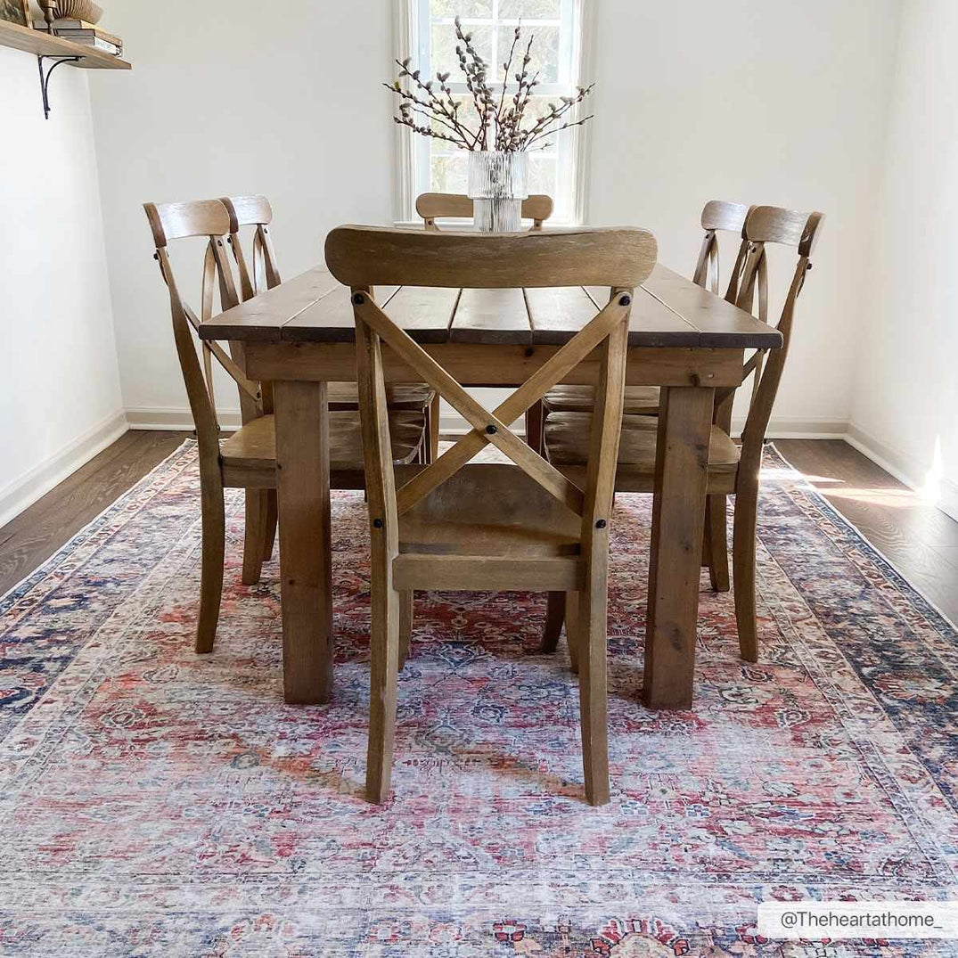 Rust Anahawan Distressed Washable Area Rug - Clearance – Boutique Rugs