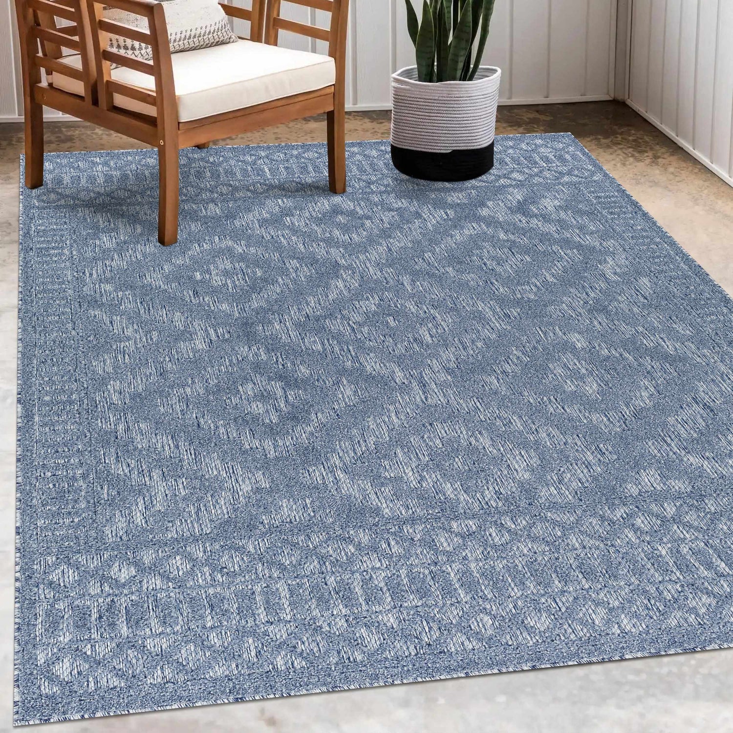 Feya Blue Outdoor Rug - Clearance