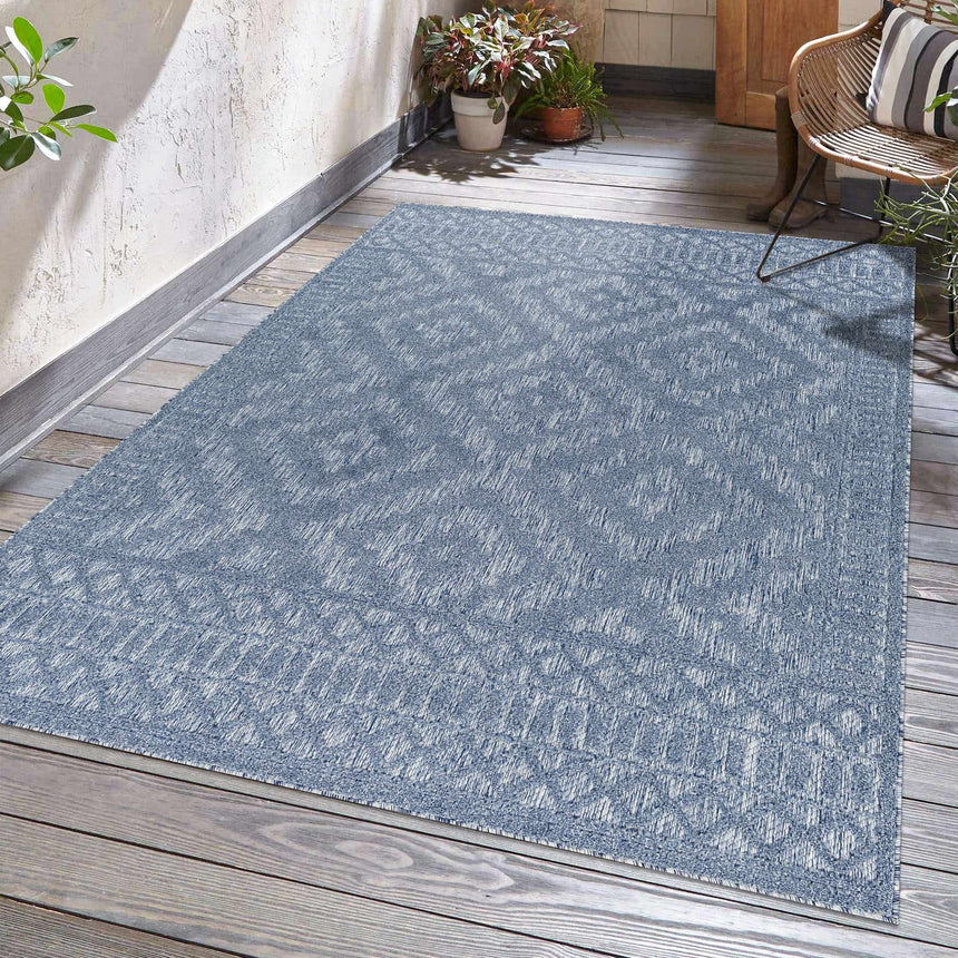 Feya Blue Outdoor Rug - Clearance