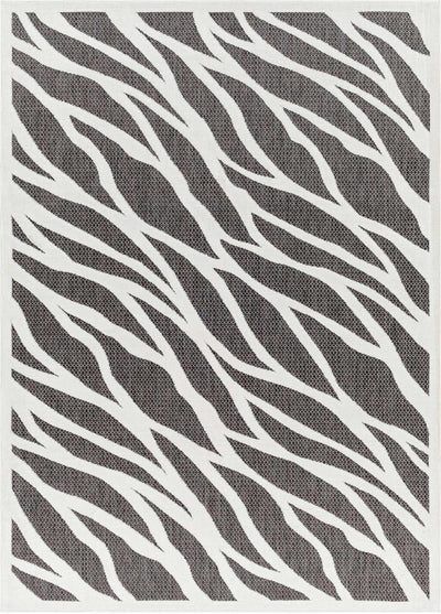 Astra Zebra Print Black Outdoor Rug - Clearance