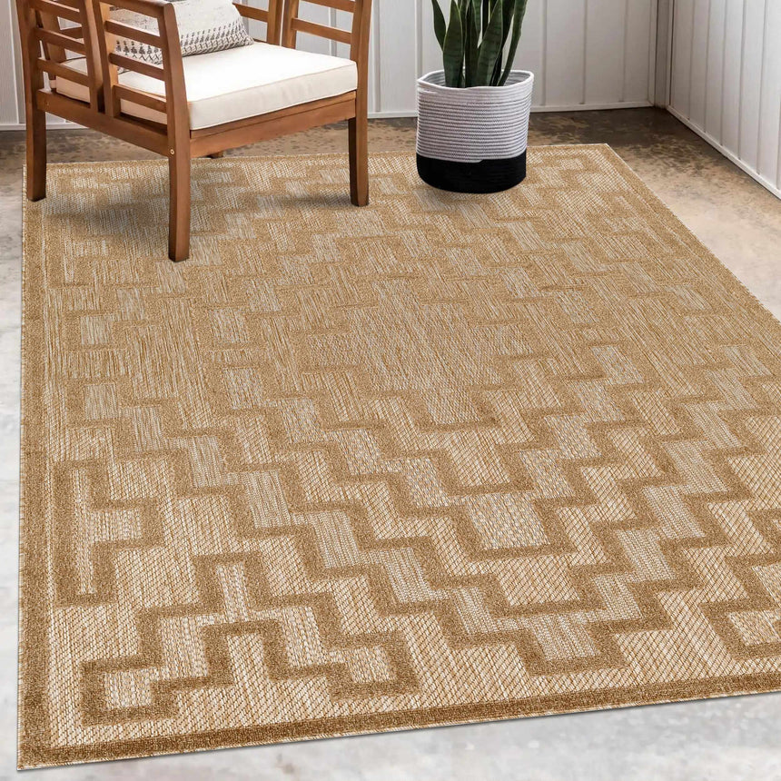Diza Tan Outdoor Rug - Clearance
