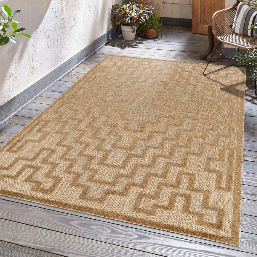 Diza Tan Outdoor Rug - Clearance