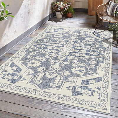 Chen Blue Outdoor Rug - Clearance