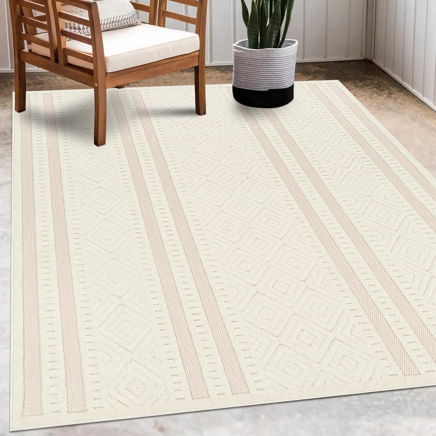 Enan Cream Outdoor Rug - Clearance