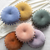 Patrocinio Brown Round Throw Pillow