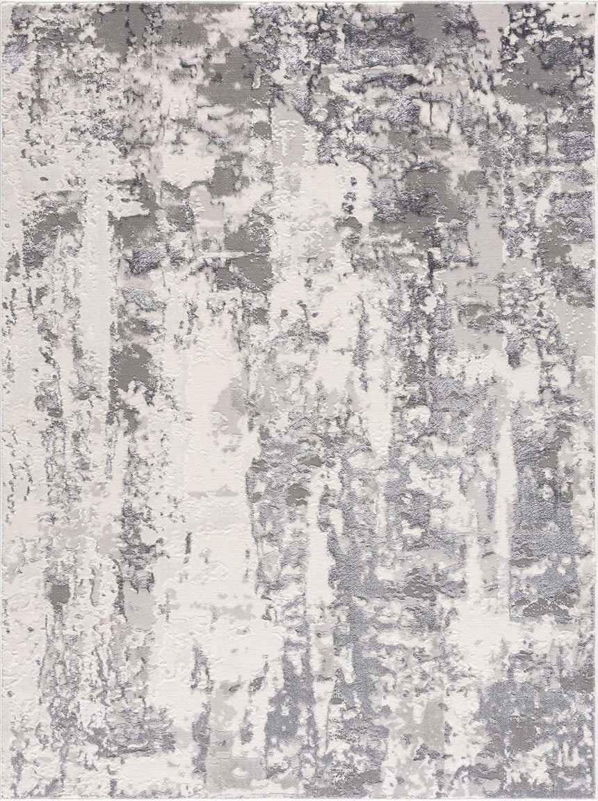 Junko Gray & Blue Marble Area Rug - Clearance