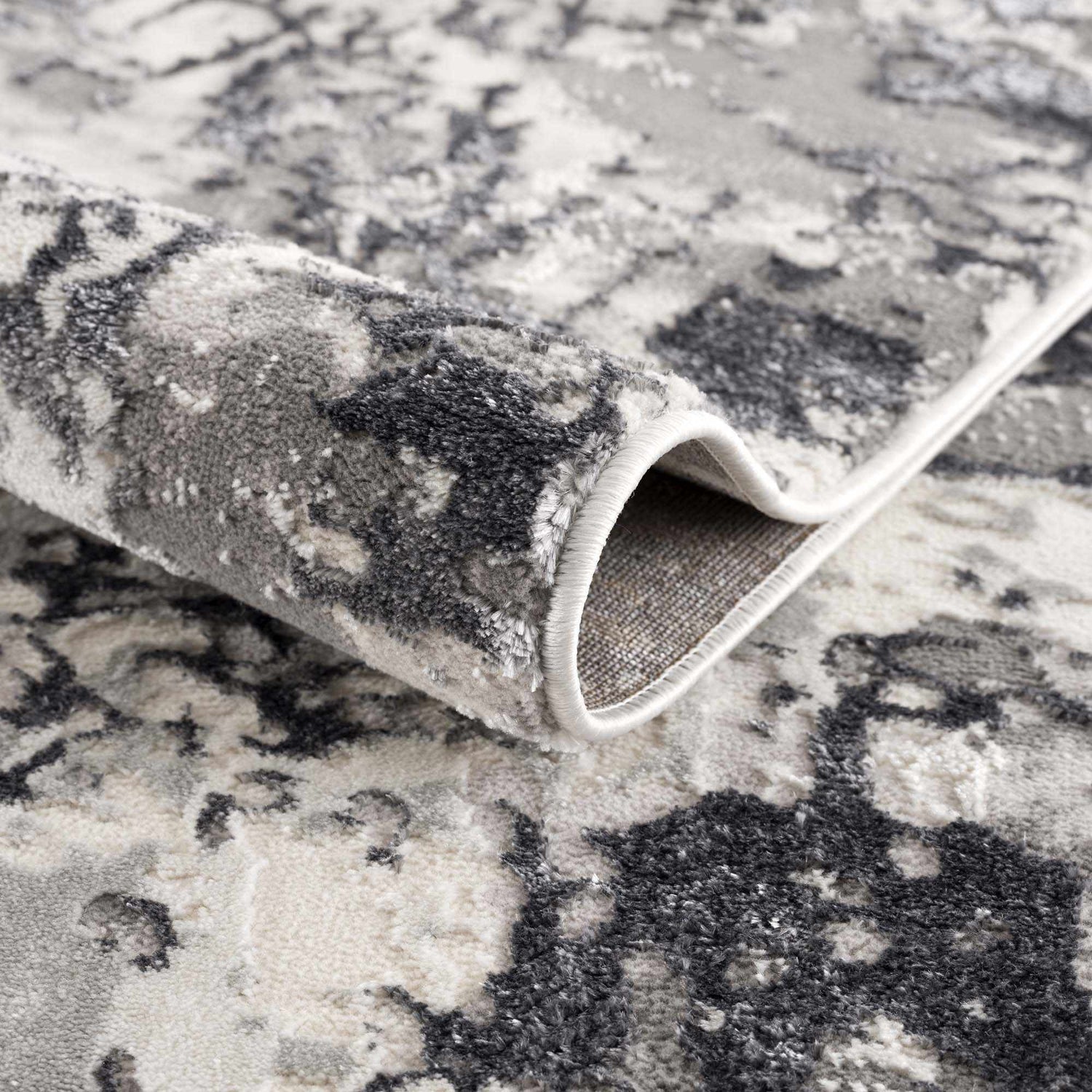 Junko Gray & Blue Marble Area Rug - Clearance