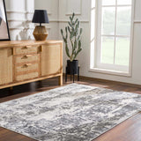 Junko Gray & Blue Marble Area Rug - Clearance