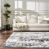 Junko Gray & Blue Marble Area Rug - Clearance